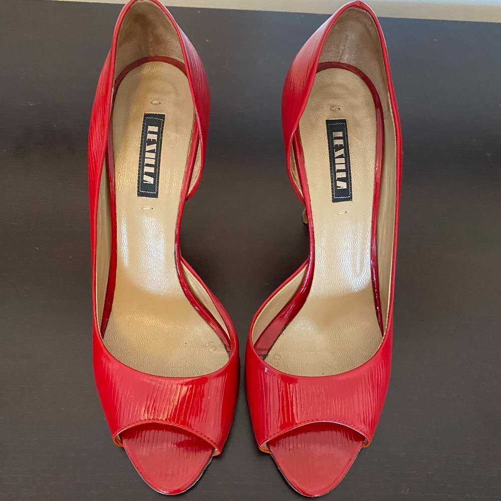 Le Silla 8 Women Red Pump Soft Patent Leather